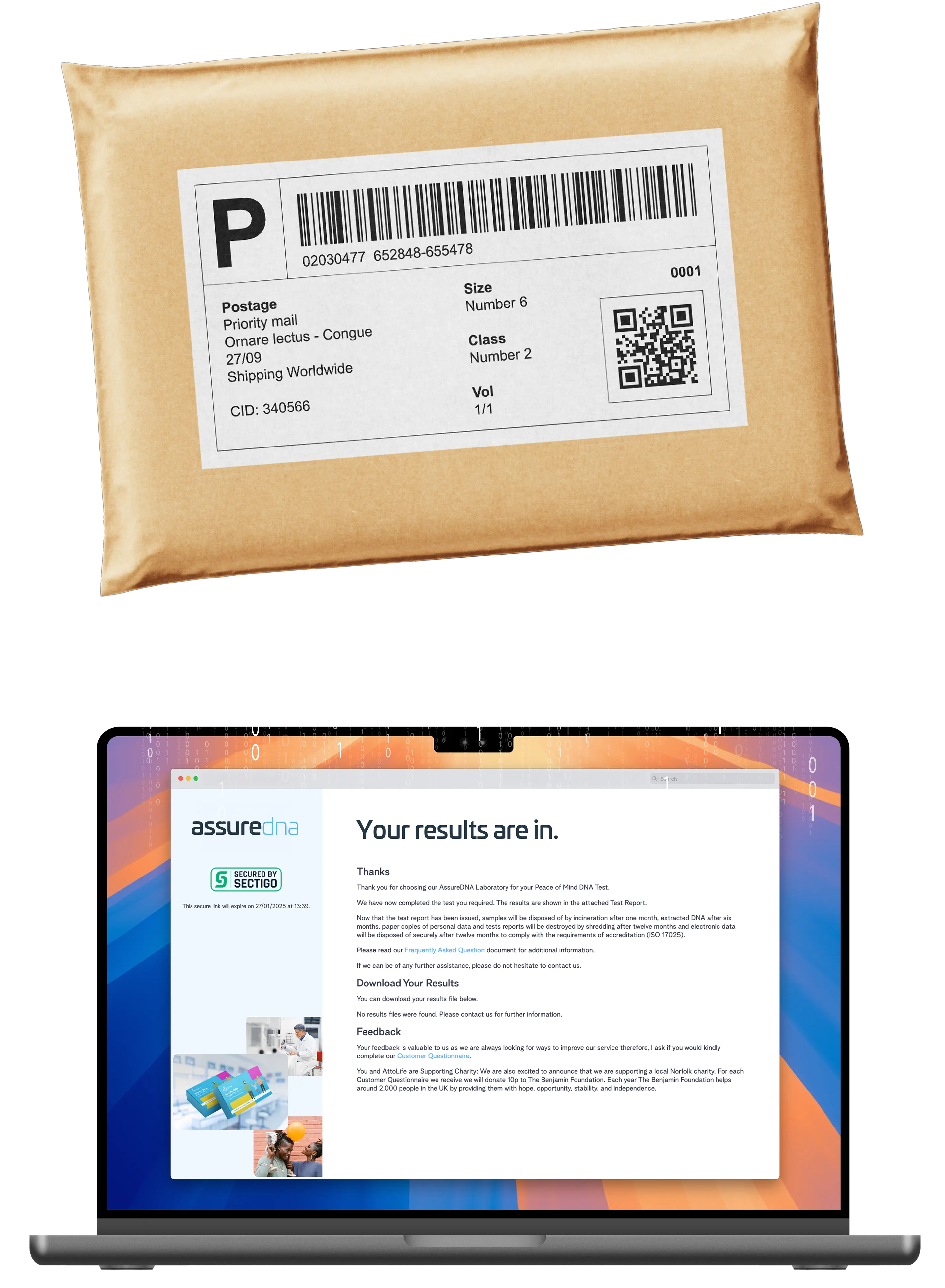 Our testing kits are delivered discreetly